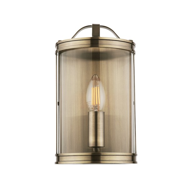 (image for) Laura Ashley Harrington Wall Light Antique Brass and Glass